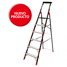 ESCALERA DE TIJERA DE ACERO 6 ESCALONES----------Mod. 706643