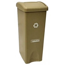 BOTE DE BASURA RECTANGULAR TAPA COLUMPIO 53 LITROS BEIGE SIN LEYENDA--------Mod. 703374